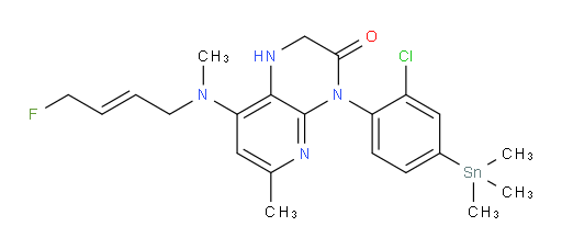 (E)-4-(2-chloro-4-(trimethylstannyl)phenyl)-8-((4-fluorobut-2-en-1-yl)(methyl)amino)-6-methyl-1,2-dihydropyrido[2,3-b]pyrazin-3(4H)-one