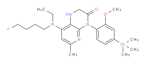 8-(ethyl(4-fluorobutyl)amino)-4-(2-methoxy-4-(trimethylstannyl)phenyl)-6-methyl-1,2-dihydropyrido[2,3-b]pyrazin-3(4H)-one