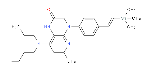 (E)-8-((3-fluoropropyl)(propyl)amino)-6-methyl-4-(4-(2-(trimethylstannyl)vinyl)phenyl)-3,4-dihydropyrido[2,3-b]pyrazin-2(1H)-one