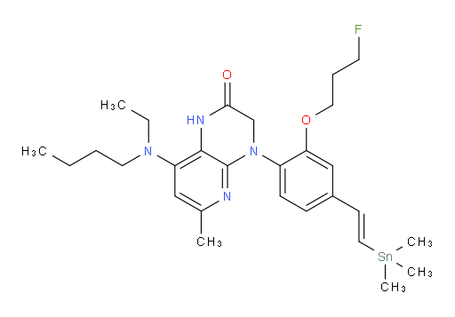 (E)-8-(butyl(ethyl)amino)-4-(2-(3-fluoropropoxy)-4-(2-(trimethylstannyl)vinyl)phenyl)-6-methyl-3,4-dihydropyrido[2,3-b]pyrazin-2(1H)-one