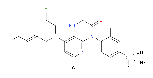 (E)-4-(2-chloro-4-(trimethylstannyl)phenyl)-8-((4-fluorobut-2-en-1-yl)(2-fluoroethyl)amino)-6-methyl-1,2-dihydropyrido[2,3-b]pyrazin-3(4H)-one