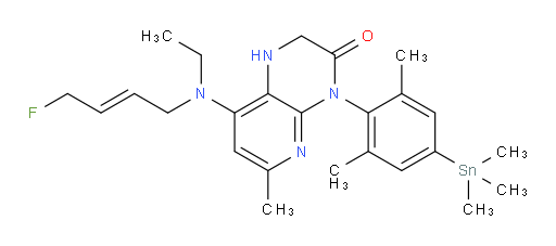 (E)-4-(2,6-dimethyl-4-(trimethylstannyl)phenyl)-8-(ethyl(4-fluorobut-2-en-1-yl)amino)-6-methyl-1,2-dihydropyrido[2,3-b]pyrazin-3(4H)-one