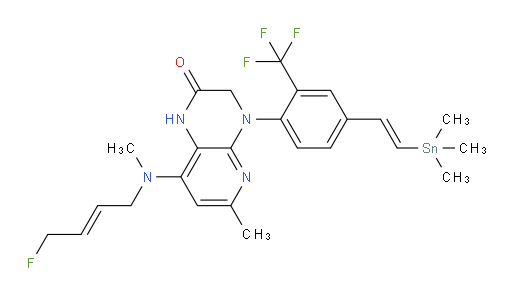 8-(((E)-4-fluorobut-2-en-1-yl)(methyl)amino)-6-methyl-4-(2-(trifluoromethyl)-4-((E)-2-(trimethylstannyl)vinyl)phenyl)-3,4-dihydropyrido[2,3-b]pyrazin-2(1H)-one