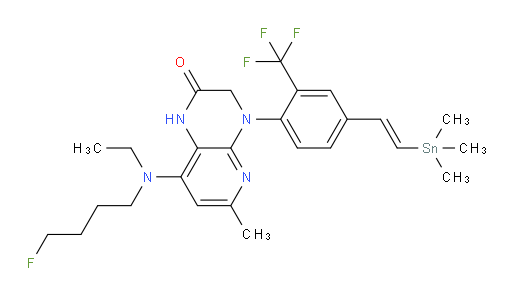 (E)-8-(ethyl(4-fluorobutyl)amino)-6-methyl-4-(2-(trifluoromethyl)-4-(2-(trimethylstannyl)vinyl)phenyl)-3,4-dihydropyrido[2,3-b]pyrazin-2(1H)-one