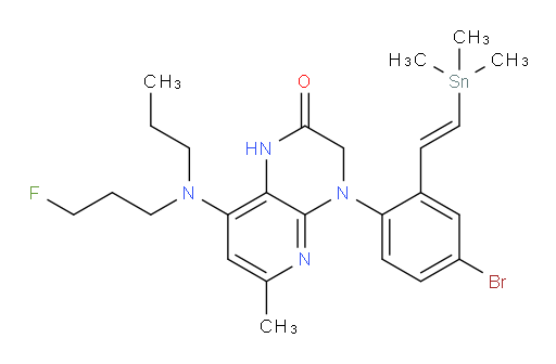 (E)-4-(4-bromo-2-(2-(trimethylstannyl)vinyl)phenyl)-8-((3-fluoropropyl)(propyl)amino)-6-methyl-3,4-dihydropyrido[2,3-b]pyrazin-2(1H)-one