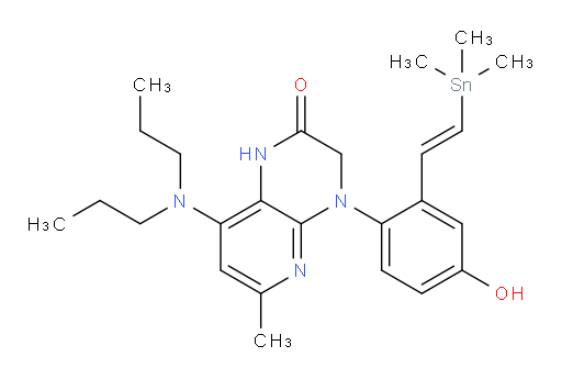 (E)-8-(dipropylamino)-4-(4-hydroxy-2-(2-(trimethylstannyl)vinyl)phenyl)-6-methyl-3,4-dihydropyrido[2,3-b]pyrazin-2(1H)-one