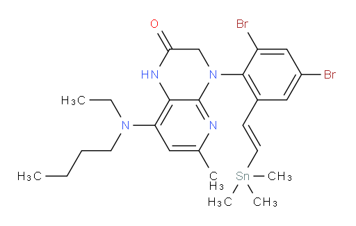 (E)-8-(butyl(ethyl)amino)-4-(2,4-dibromo-6-(2-(trimethylstannyl)vinyl)phenyl)-6-methyl-3,4-dihydropyrido[2,3-b]pyrazin-2(1H)-one