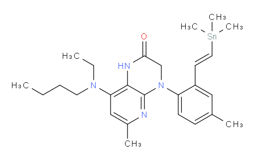 (E)-8-(butyl(ethyl)amino)-6-methyl-4-(4-methyl-2-(2-(trimethylstannyl)vinyl)phenyl)-3,4-dihydropyrido[2,3-b]pyrazin-2(1H)-one