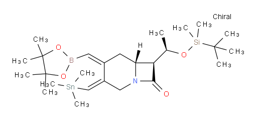 (3E,4Z,6R,7S)-7-((R)-1-((叔丁基二甲基sil氧基))乙基)-4-((4,4,5,5-四甲基-1,3,2-二氧杂环己硼烷-2-基)亚甲基)-3-((三甲基锡基)亚甲基)-1-氮杂双环[4.2.0]辛-8-酮