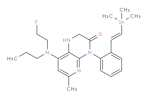 (E)-8-((2-fluoroethyl)(propyl)amino)-6-methyl-4-(2-(2-(trimethylstannyl)vinyl)phenyl)-1,2-dihydropyrido[2,3-b]pyrazin-3(4H)-one