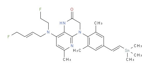 4-(2,6-dimethyl-4-((E)-2-(trimethylstannyl)vinyl)phenyl)-8-(((E)-4-fluorobut-2-en-1-yl)(2-fluoroethyl)amino)-6-methyl-3,4-dihydropyrido[2,3-b]pyrazin-2(1H)-one