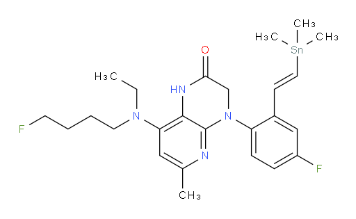 (E)-8-(ethyl(4-fluorobutyl)amino)-4-(4-fluoro-2-(2-(trimethylstannyl)vinyl)phenyl)-6-methyl-3,4-dihydropyrido[2,3-b]pyrazin-2(1H)-one