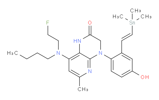 (E)-8-(butyl(2-fluoroethyl)amino)-4-(4-hydroxy-2-(2-(trimethylstannyl)vinyl)phenyl)-6-methyl-3,4-dihydropyrido[2,3-b]pyrazin-2(1H)-one