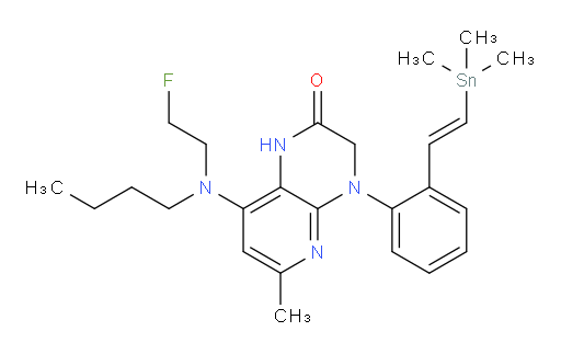 (E)-8-(butyl(2-fluoroethyl)amino)-6-methyl-4-(2-(2-(trimethylstannyl)vinyl)phenyl)-3,4-dihydropyrido[2,3-b]pyrazin-2(1H)-one