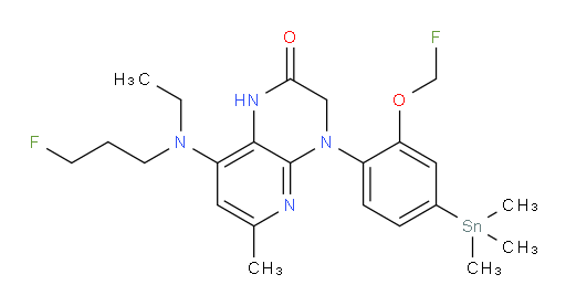 8-(ethyl(3-fluoropropyl)amino)-4-(2-(fluoromethoxy)-4-(trimethylstannyl)phenyl)-6-methyl-3,4-dihydropyrido[2,3-b]pyrazin-2(1H)-one