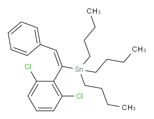 (E)-三丁基(1-(2,6-二氯苯基)-2-苯基乙烯基)锡烷
