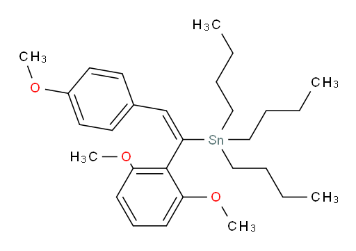(E)-三丁基(1-(2,6-二甲氧基苯基)-2-(4-甲氧基苯基)乙烯基)锡烷