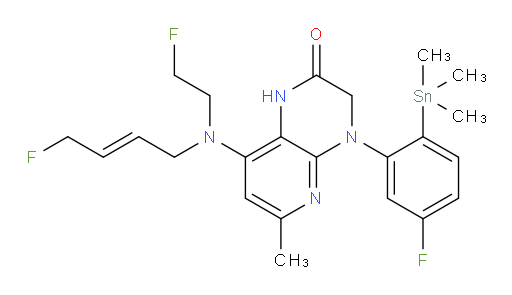 (E)-4-(5-fluoro-2-(trimethylstannyl)phenyl)-8-((4-fluorobut-2-en-1-yl)(2-fluoroethyl)amino)-6-methyl-3,4-dihydropyrido[2,3-b]pyrazin-2(1H)-one