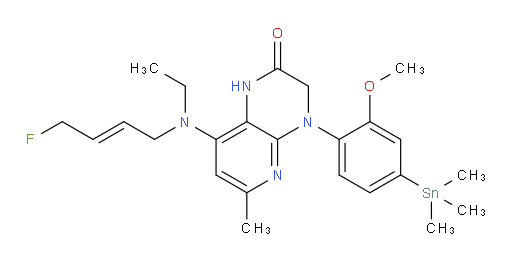 (E)-8-(ethyl(4-fluorobut-2-en-1-yl)amino)-4-(2-methoxy-4-(trimethylstannyl)phenyl)-6-methyl-3,4-dihydropyrido[2,3-b]pyrazin-2(1H)-one