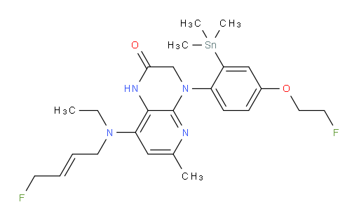 (E)-8-(ethyl(4-fluorobut-2-en-1-yl)amino)-4-(4-(2-fluoroethoxy)-2-(trimethylstannyl)phenyl)-6-methyl-3,4-dihydropyrido[2,3-b]pyrazin-2(1H)-one