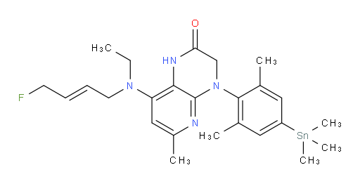 (E)-4-(2,6-dimethyl-4-(trimethylstannyl)phenyl)-8-(ethyl(4-fluorobut-2-en-1-yl)amino)-6-methyl-3,4-dihydropyrido[2,3-b]pyrazin-2(1H)-one