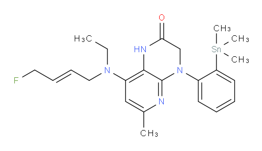 (E)-8-(ethyl(4-fluorobut-2-en-1-yl)amino)-6-methyl-4-(2-(trimethylstannyl)phenyl)-3,4-dihydropyrido[2,3-b]pyrazin-2(1H)-one