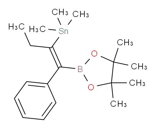 (E)-trimethyl(1-phenyl-1-(4,4,5,5-tetramethyl-1,3,2-dioxaborolan-2-yl)but-1-en-2-yl)stannane