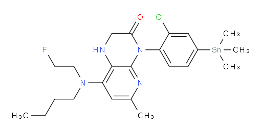 8-(butyl(2-fluoroethyl)amino)-4-(2-chloro-4-(trimethylstannyl)phenyl)-6-methyl-1,2-dihydropyrido[2,3-b]pyrazin-3(4H)-one