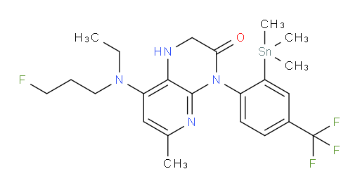 8-(ethyl(3-fluoropropyl)amino)-6-methyl-4-(4-(trifluoromethyl)-2-(trimethylstannyl)phenyl)-1,2-dihydropyrido[2,3-b]pyrazin-3(4H)-one