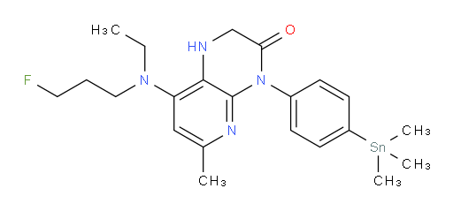 8-(ethyl(3-fluoropropyl)amino)-6-methyl-4-(4-(trimethylstannyl)phenyl)-1,2-dihydropyrido[2,3-b]pyrazin-3(4H)-one