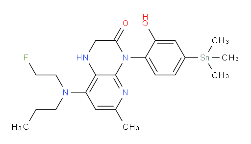 8-((2-fluoroethyl)(propyl)amino)-4-(2-hydroxy-4-(trimethylstannyl)phenyl)-6-methyl-1,2-dihydropyrido[2,3-b]pyrazin-3(4H)-one