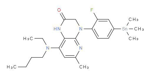 8-(butyl(ethyl)amino)-4-(2-fluoro-4-(trimethylstannyl)phenyl)-6-methyl-3,4-dihydropyrido[2,3-b]pyrazin-2(1H)-one