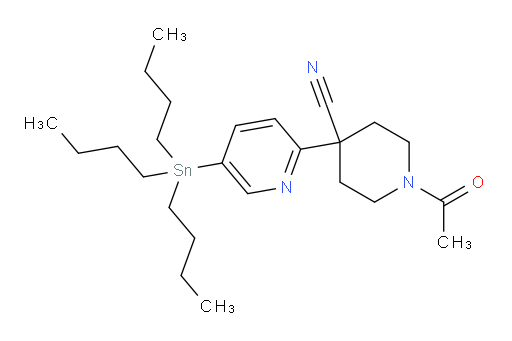 1-acetyl-4-(5-(tributylstannyl)pyridin-2-yl)piperidine-4-carbonitrile