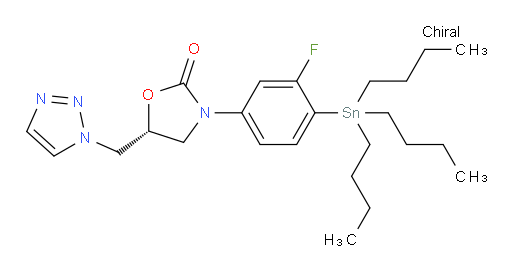 (R)-5-((1H-1,2,3-triazol-1-yl)methyl)-3-(3-fluoro-4-(tributylstannyl)phenyl)oxazolidin-2-one