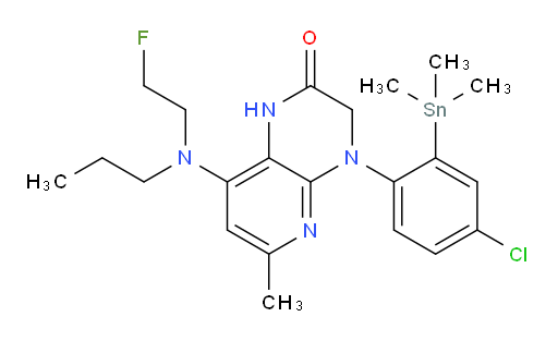 4-(4-chloro-2-(trimethylstannyl)phenyl)-8-((2-fluoroethyl)(propyl)amino)-6-methyl-3,4-dihydropyrido[2,3-b]pyrazin-2(1H)-one