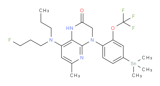 8-((3-fluoropropyl)(propyl)amino)-6-methyl-4-(2-(trifluoromethoxy)-4-(trimethylstannyl)phenyl)-3,4-dihydropyrido[2,3-b]pyrazin-2(1H)-one
