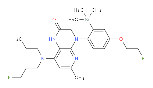4-(4-(2-fluoroethoxy)-2-(trimethylstannyl)phenyl)-8-((3-fluoropropyl)(propyl)amino)-6-methyl-3,4-dihydropyrido[2,3-b]pyrazin-2(1H)-one