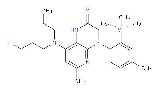 8-((3-fluoropropyl)(propyl)amino)-6-methyl-4-(4-methyl-2-(trimethylstannyl)phenyl)-3,4-dihydropyrido[2,3-b]pyrazin-2(1H)-one