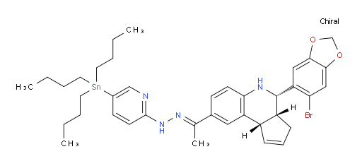 (3aR,4S,9bS)-4-(6-溴苯并[d][1,3]二氧杂环戊烯-5-基)-8-((E)-1-(2-(5-(三丁基锡基)吡啶-2-基)亚肼基)乙基)-3a,4,5,9b-四氢-3H-环戊烷并[c]喹啉