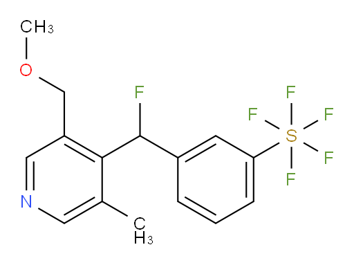 3-(fluoro(3-(methoxymethyl)-5-methylpyridin-4-yl)methyl)(pentafluoromercapto)benzene