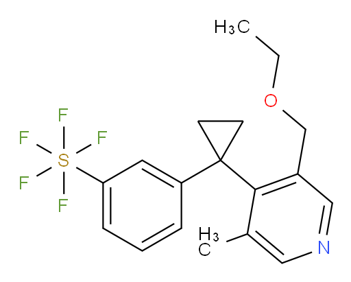 3-(1-(3-(ethoxymethyl)-5-methylpyridin-4-yl)cyclopropyl)(pentafluoromercapto)benzene