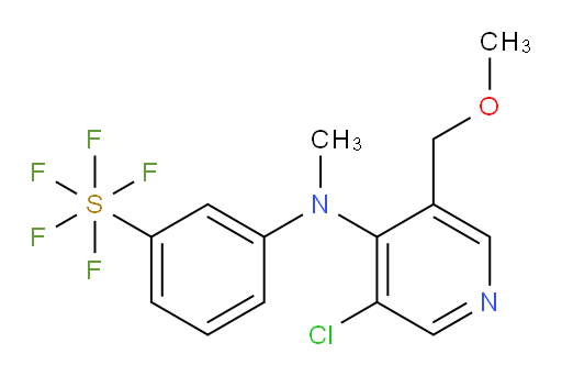 3-((3-chloro-5-(methoxymethyl)pyridin-4-yl)(methyl)amino)(pentafluoromercapto)benzene