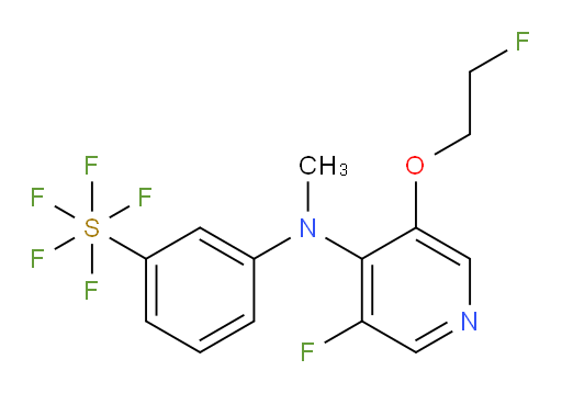 3-((3-fluoro-5-(2-fluoroethoxy)pyridin-4-yl)(methyl)amino)(pentafluoromercapto)benzene