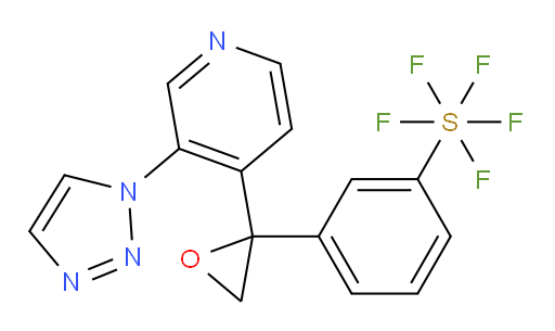 3-(2-(3-(1H-1,2,3-triazol-1-yl)pyridin-4-yl)oxiran-2-yl)(pentafluoromercapto)benzene
