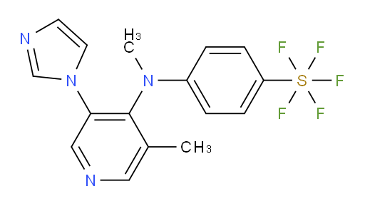 4-((3-(1H-imidazol-1-yl)-5-methylpyridin-4-yl)(methyl)amino)(pentafluoromercapto)benzene