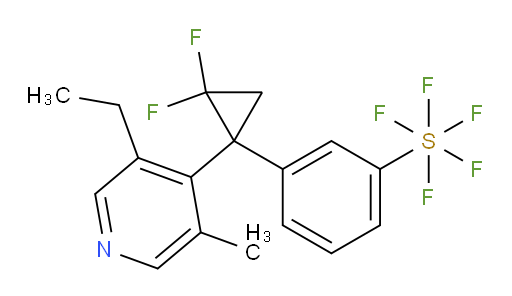 3-(1-(3-ethyl-5-methylpyridin-4-yl)-2,2-difluorocyclopropyl)(pentafluoromercapto)benzene