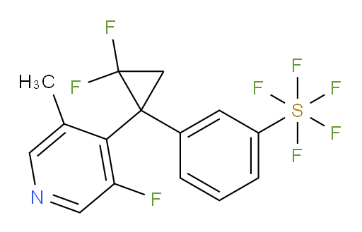 3-(2,2-difluoro-1-(3-fluoro-5-methylpyridin-4-yl)cyclopropyl)(pentafluoromercapto)benzene