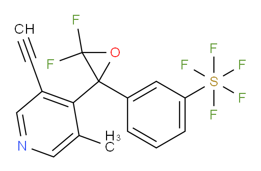 3-(2-(3-ethynyl-5-methylpyridin-4-yl)-3,3-difluorooxiran-2-yl)(pentafluoromercapto)benzene