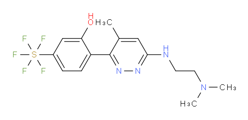 2-(6-((2-(dimethylamino)ethyl)amino)-4-methylpyridazin-3-yl)-5-(pentafluoromercapto)phenol