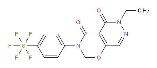 6-ethyl-3-(4-(pentafluoromercapto)phenyl)-2H-pyridazino[4,5-e][1,3]oxazine-4,5(3H,6H)-dione